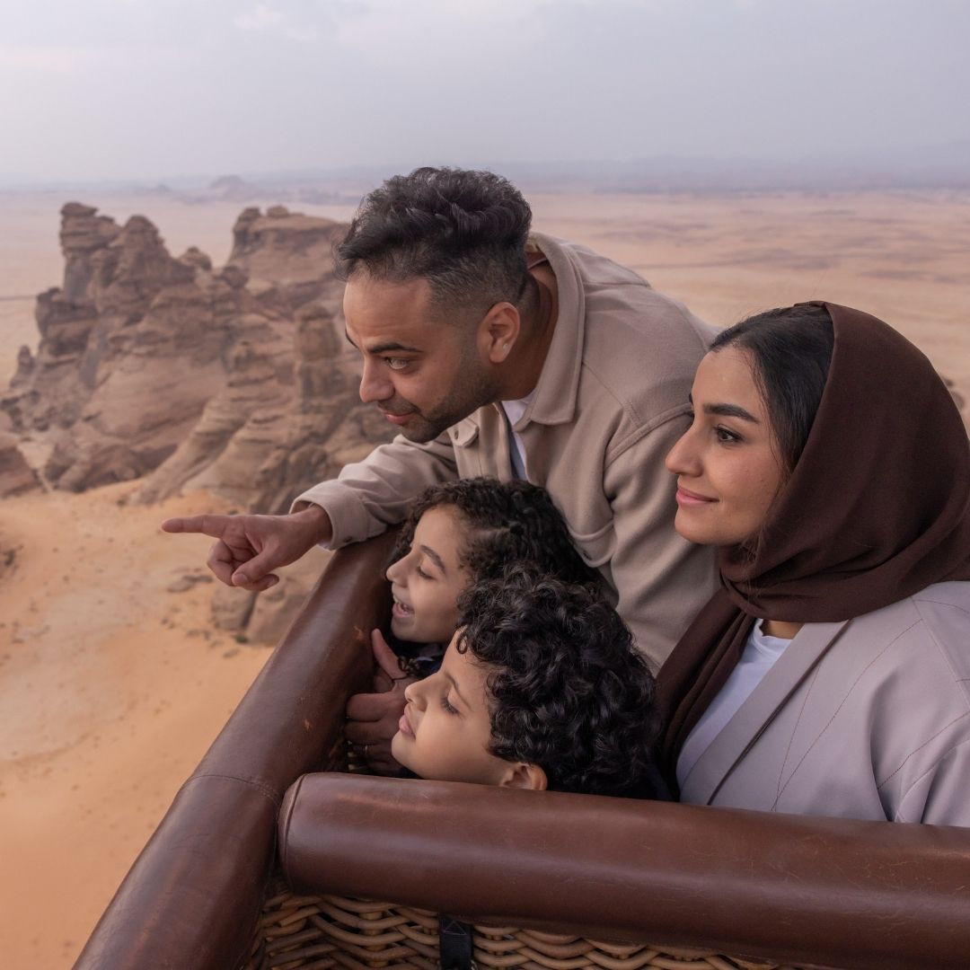 Marvel at a unique perspective over AlUla from a hot air balloon