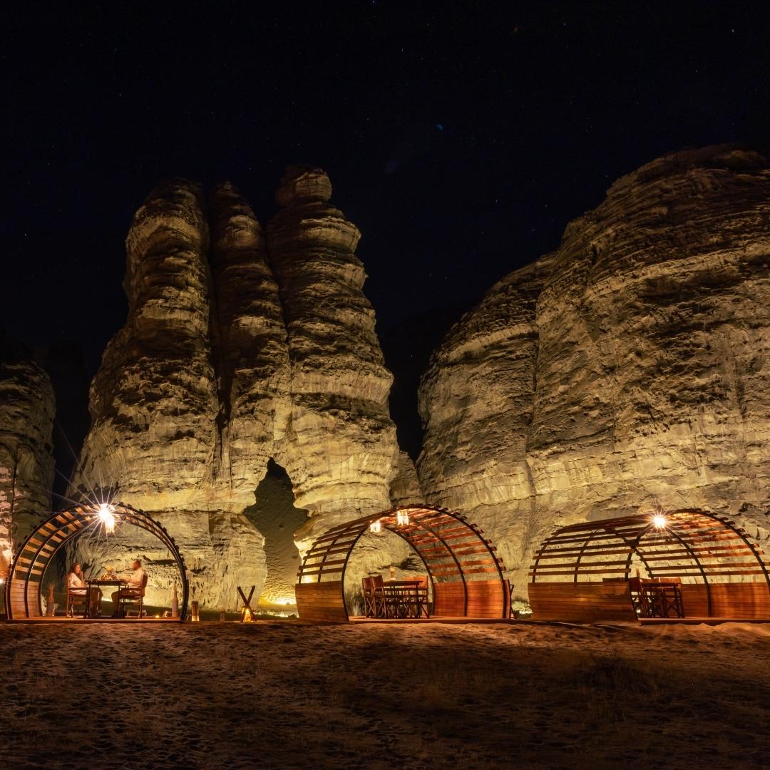 Retreat to a lantern-lit camp set among magnificent canyons